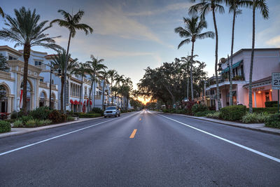 Daybreak over the shops along 5th street in old naples, florida.