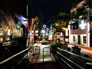 Illuminated street light at night