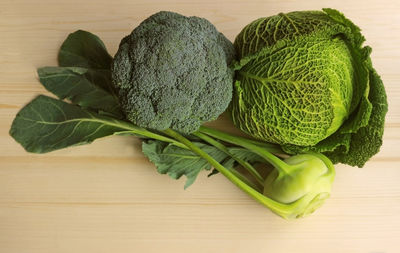 High angle view of vegetables on table