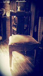 Empty chairs and table