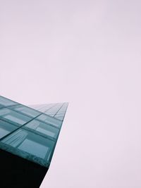 Low angle view of modern building against clear sky