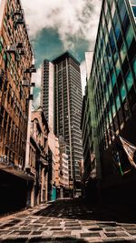 Low angle view of buildings against sky