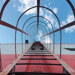 Directly below shot of ladder against sky