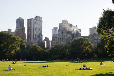 Tourists in park