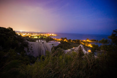 Panoramic view of sea against sky at sunset