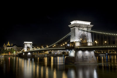 Chain bridge in budapest, night view