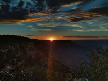 Scenic view of landscape against sky during sunset
