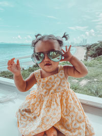 Portrait of cute babygirl fashion style