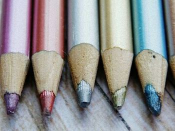 Close-up of colored pencils