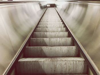 High angle view of escalator
