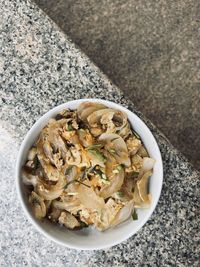 High angle view of food in bowl