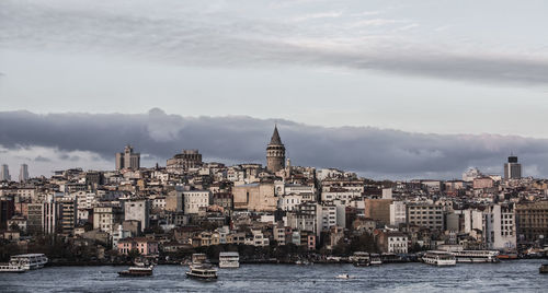 View of river with buildings in background