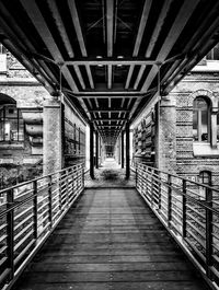 View of empty bridge in building