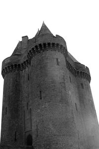 Low angle view of fort against clear sky