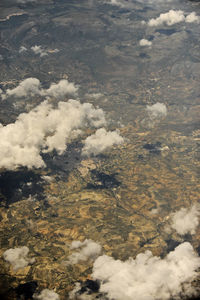 High angle view of cloudscape over landscape