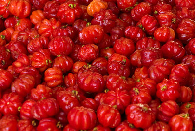 Full frame shot of heirloom tomatoes for sale at market