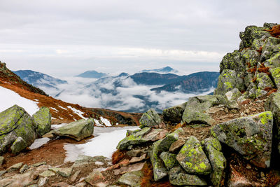 Scenic view of mountains against sky