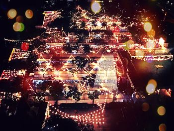Digital composite image of illuminated city