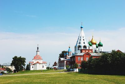 View of temple building against sky