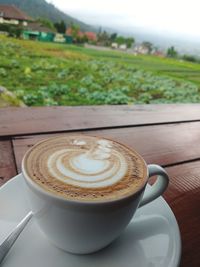 Close-up of coffee on table