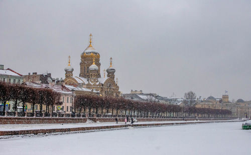 View of building against sky during winter