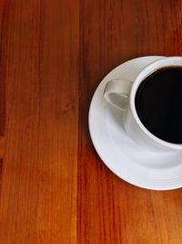 Directly above shot of coffee on table