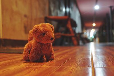 View of stuffed toy on floor at home