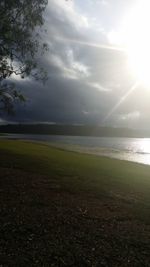 Scenic view of sunset over river