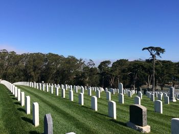 San francisco national cemetery against clear blue sky