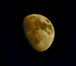 View of moon over black background