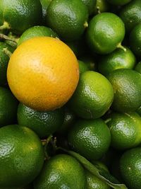 Full frame shot of fresh lemons for sale in market