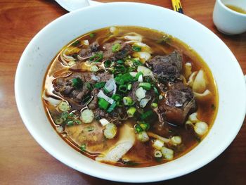 Close-up of soup in bowl