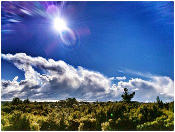 Scenic view of landscape against cloudy sky