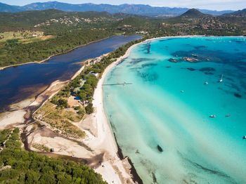 High angle view of beach