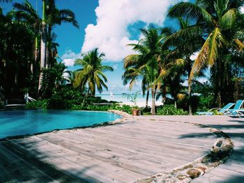 Swimming pool by sea