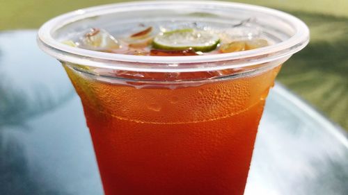 Close-up of drink on table