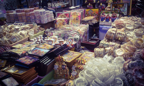 Full frame shot of objects in market