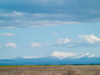 Scenic view of field against sky