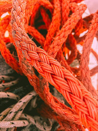 High angle view of ropes