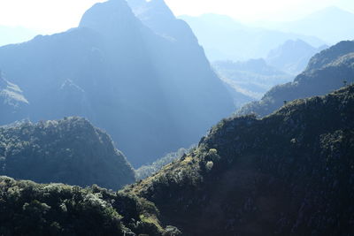 Panoramic view of mountains against sky