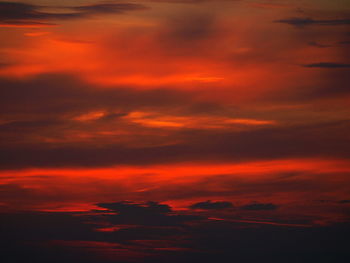 Low angle view of orange sky