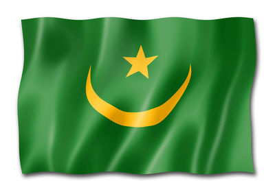 High angle view of flag against white background