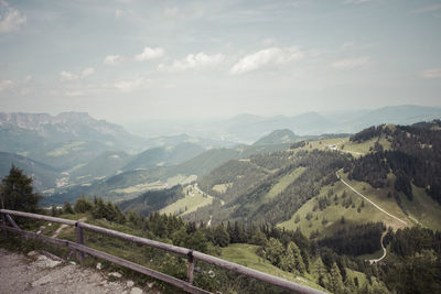 Scenic view of landscape against cloudy sky