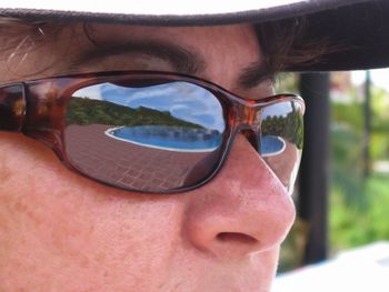 Close-up of man wearing sunglasses