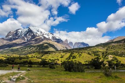 Scenic view of mountains against sky