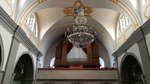 Low angle view of ceiling of cathedral