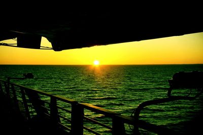 Scenic view of sea at sunset