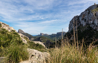 Scenic view of mountains against sky