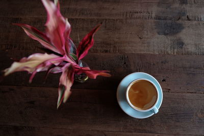 Close-up of coffee cup on table