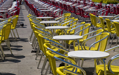 Empty chairs arranged